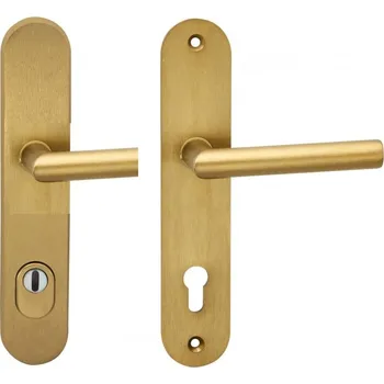 Dveřní kování COBRA BEZP.K. TOWER S KLIKOU VISION PŘEKRYTKA Provedení: PZ (vložkový zámek), Povrch: F4 - bronzový elox, Rozteč: 92 mm