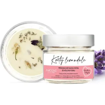 Svíčka Amoené Přírodní květinová svíčka ze včelího vosku VÝPRODEJ: VŮNĚ: KVĚTY LEVANDULE