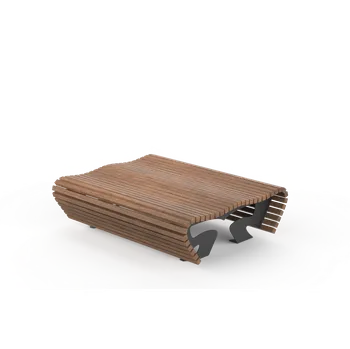 Zahradní lavice HTI WAVE Lavička bez opěradla LWA068.00 Materiál konstrukce: ocel, Povrchová úprava: komaxit dle RAL, Typ použitého obložení: ash