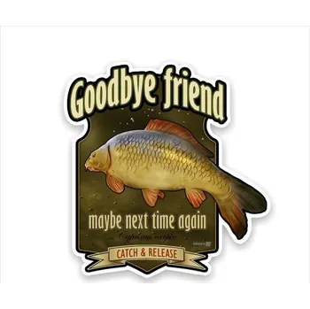 Samolepící dekorace 4anglersdesign Rybářská samolepka na auto Good bye friend & catch and release
