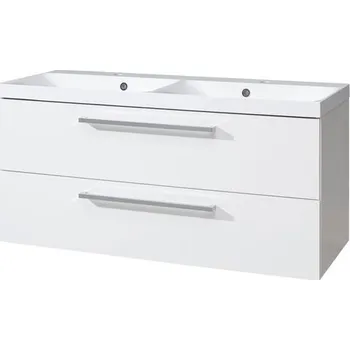 Koupelnový nábytek EBS Pure Skříňka s dvojumyvadlem 121 cm, bílá PURE121B