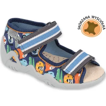 Chlapecké bačkory Bačkůrky papučky sandálky Befado Papi 350P013 se zvířátky s koženou stélkou velikost: 23
