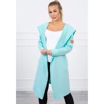 Dámský kabát Dlouhý kabát s kapucí mátový UNI