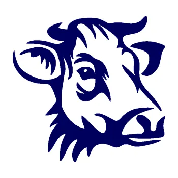 Samolepící dekorace SAMOLEPKA Kráva 004 pravá (23 - tmavě modrá) NA AUTO, NÁLEPKA, FÓLIE, POLEP, TUNING, VLASTNÍ TEXT, TISK, AUTOSAMOLEPKY.cz, POLEPY, OBRÁZEK, LOGO, SAMOLEPKY