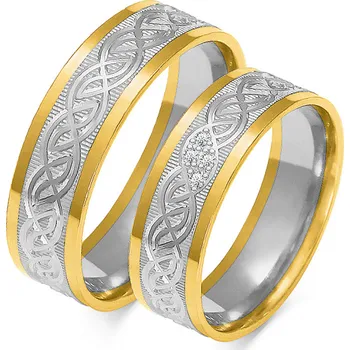 Prsten SOFIA zlatý dámský snubní prsten ZSOE-233WYG+WG