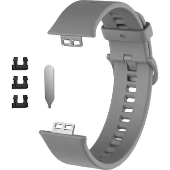 Příslušenství k chytrým hodinkám Silikonový řemínek se sponou na hodinky Huawei watch fit Barva: Šedá 10