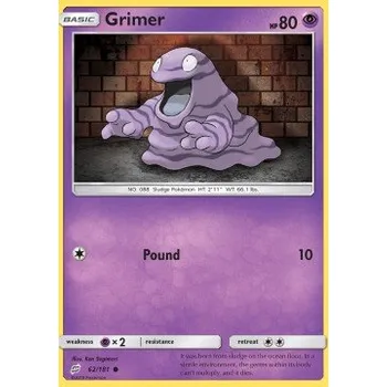 Karetní hra Pokémon TEU 062/181 Grimer - Team Up Stav: Excellent, Verze: REVERSE HOLO