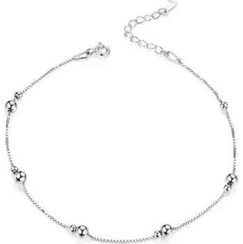 Řetízek 4U Stříbrný řetízek na nohu kuličky