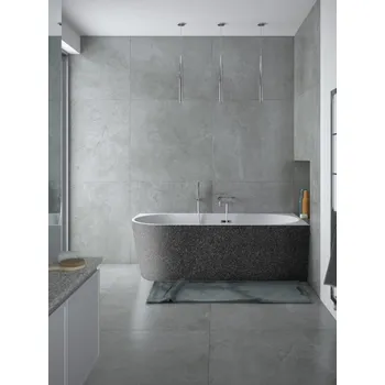 Vana HOPA Volně stojící vana ZOYA Glam - grafitová + Barva sifonu - Černá, Rozměr vany - 170 × 80 cm, Způsob provedení - Pravé, VANZOYA170PBG3