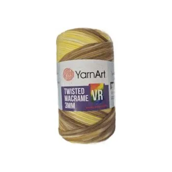 Galanterie YarnArt Twisted Macrame 3mm rozčesávací VR 914 žluto-hnědá