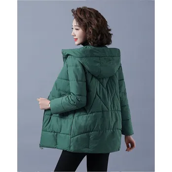 Dámská zimní bunda s designovým prošíváním Barva: zelená, Velikost: XL