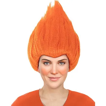 Karnevalová paruka Funiglobal - Oranžová paruka - Trolové -