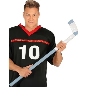 Karnevalový doplněk Guirca - Šedá a bílá hokejka pro dospělé -