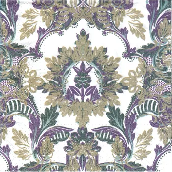 Papírový ubrousek UBR-F57, Ubrousek, 16x16 cm, FIALOVÉ ORNAMENTY, 1 kus