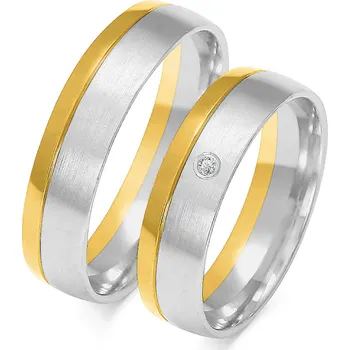 Prsten SOFIA zlatý dámský snubní prsten ZSOE-288WYG+WG-DIA