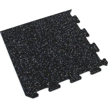 Dlažba Černo-bílo-modrá gumová modulová puzzle dlažba (roh) FLOMA IceFlo SF1100 - 100 x 100 x 1 cm