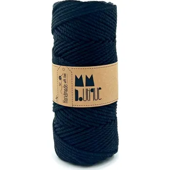 Příze MMboutique MACRAMÉ cord 3PLY twist 3mm 100m Black