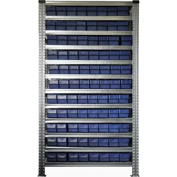 Dílenský regál Enprag Regál s přepravkami 100 x 115 x 600 mm - 88 ks