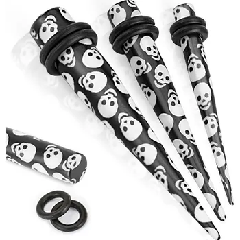 Piercing Piercingate Roztahovák do ucha - lebky - PTP00295 - Barva/Motiv: Lebky, Průměr Tunely, plugy, roztahováky: 3 mm