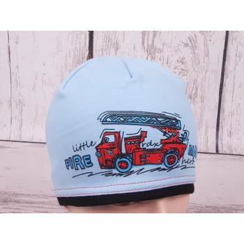 Čepice Čepice RDX 2830 sv. modré s hasičským autem velikost čepic: 48-50cm (1-2 roky, RDX vel.3)