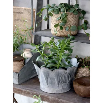 Květináč Dekorační plechový antik květináč Arches - Ø 25*15cm