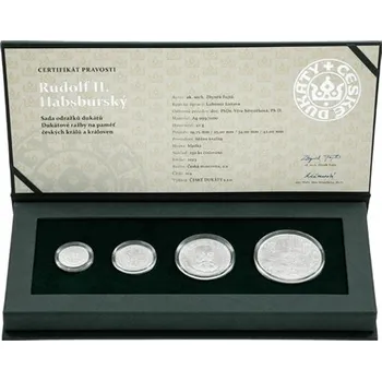 2023 - Sada čtyř stříbrných odražků dukátů Rudolfa II. Habsbuského
