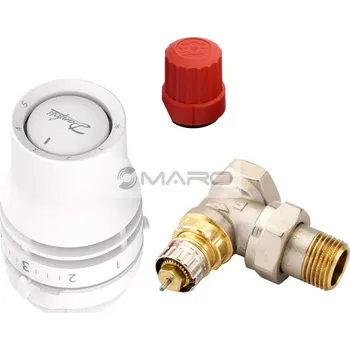 Instalatérský materiál Danfoss SET radiátorový Klasik rohový RA-N 1/2" s termostatickou hlavicí REDIA, 015G5325