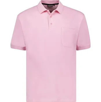 Pánská polokošile - tričko s límečkem růžové Adamo 6XL - 10XL krátký rukáv Adamo - 6XL