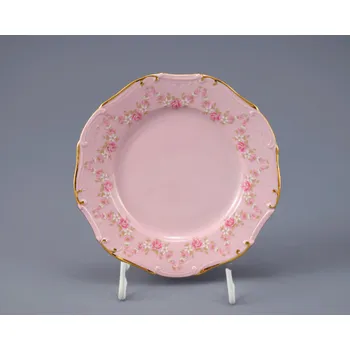 Talíř Amis, talíř dezertní kupový 15,5 cm, růžový porcelán, Leander