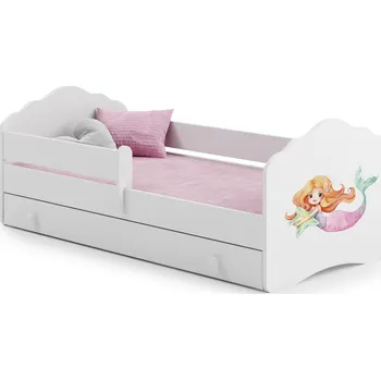 Postel ArtAdrk Dětská postel CASIMO | se zásuvkou a zábranou 80 x 160 cm Provedení: Mořská panna