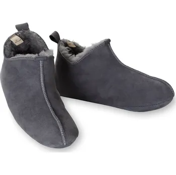 Dívčí bačkory Wooline Kožené bačkory Mikuláš, šedé, měkká podrážka Velikost obuvi: 43