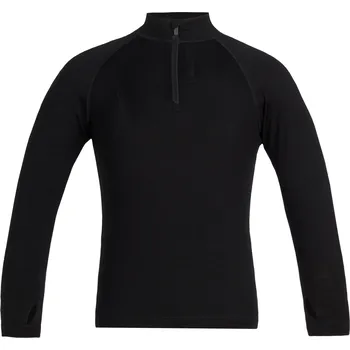 Dětské termo spodní prádlo dětské merino triko ICEBREAKER Kids 260 Tech LS Half Zip, Black velikost: 8