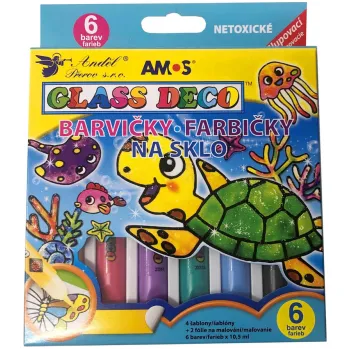 Speciální výtvarná barva Barvy na sklo - 6 x 10,5 ml