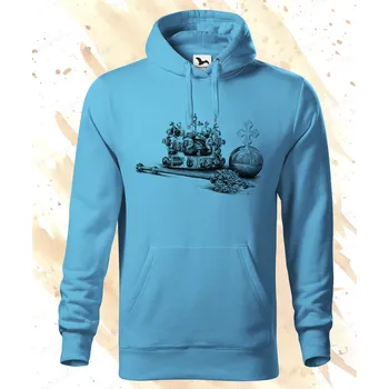 Dámská mikina Mikina - Korunovační klenoty Barva: Modrá - tyrkysová (44), Velikost: 3XL, Střih: Pánské