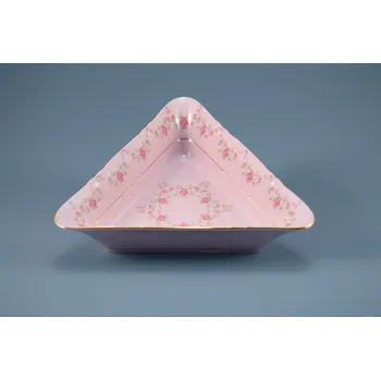 Leander, miska Sonáta trojhranná 25 cm, růžový porcelán