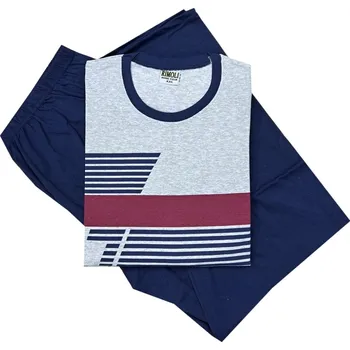 Pánské pyžamo n-feel Pánské bavlněné pyžamo s dlouhým rukávem - Era Barva: Modrá, Velikost: L