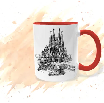 Hrnek - Barcelona - Sagrada Família Barva: Červená