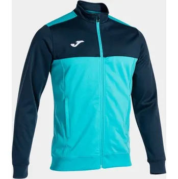 Pánská/Chlapecká mikina JOMA WINNER FULL ZIP SWEATSHIRT FLUOR TURQUOISE-NAVY Velikost: M, Barva: FLUOR TURQUOISE