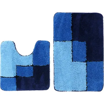 Koupelnová předložka Luana Předložka koupelnová 2-dílná sada 50x80cm/50x50cm výkroj, obdélník modrá