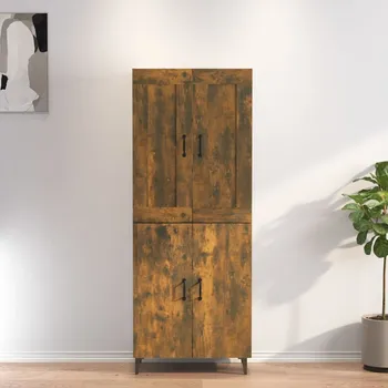 Příborník do zásuvky vidaXL Skříň highboard kouřový dub 70x34x180 cm kompozitní dřevo
