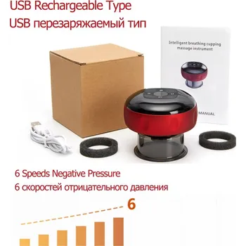 Masážní přístroj Elektrický přístroj na baňkovou masáž účinný na hubnutí i proti celulitidě (6 úrovní) Barva: Červená