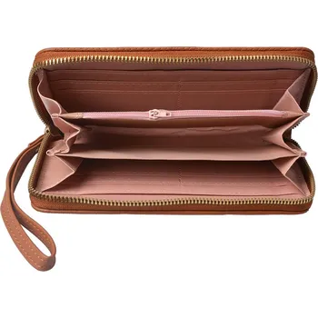 Peněženka Oranžová peněženka se zlatou kovovou mašlí - 19*10 cm