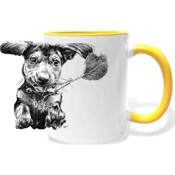 Hrnek - Štěně s listem Barva: Žlutá