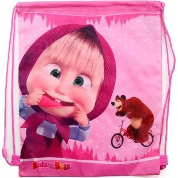 Školní sáček SÁČEK NA PŘEZŮVKY,TĚLOCVIK MÁŠA A MEDVĚD