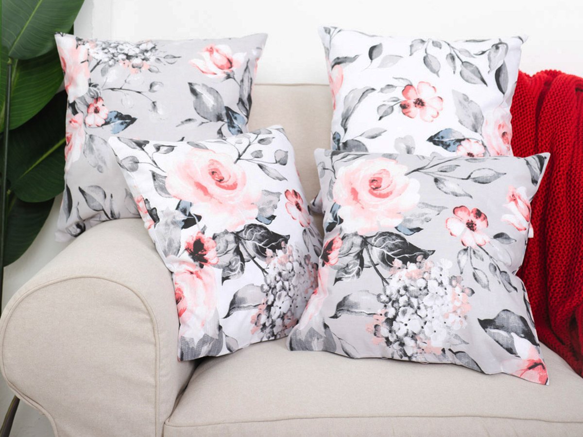 XPOSE® Set povlaků na polštář HIME 40x40 cm - set 4ks, Bavlna + Prodloužená možnost vrácení zboží do 50 dnů