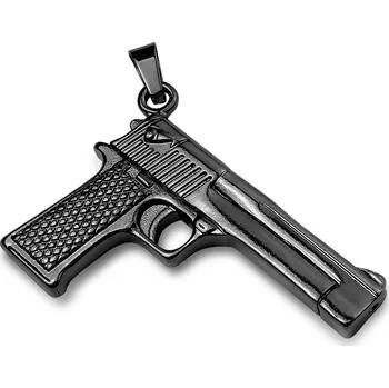 Přívěsek Steel Edge Pánský ocelový přívěšek pistole na krk 6895 Barva: Black