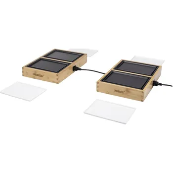 Kuchyňský gril Princess 104040 elektrický gril, stolní gril, černá, bambusová