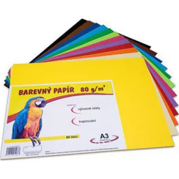 Papír Barevný papír - A3 / 80 g / 60 listů / barevný mix