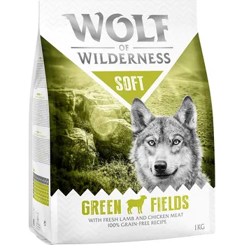 Krmivo pro psa 1kg Wolf of Wilderness Adult "Soft - Green Fields" - jehněčí