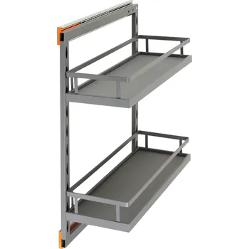 Odpadkový koš Interex design Výsuvný koš LAGON s tlumením / Šedá 200 mm Univerzální osazení Plno výsuv